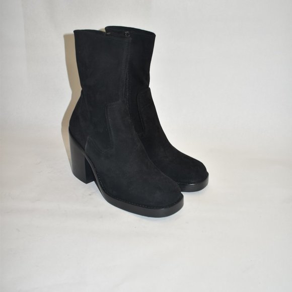Jeffrey Campbell Maxen 2 Platform Boot Size 9 Black Stretch Suede - Picture 2 of 9